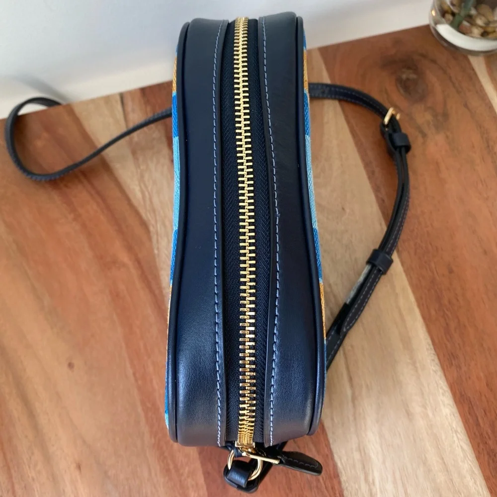NWT COACH‎ MINI CAMERA BAG IN SIGNATURE JACQUARD WITH STRIPES